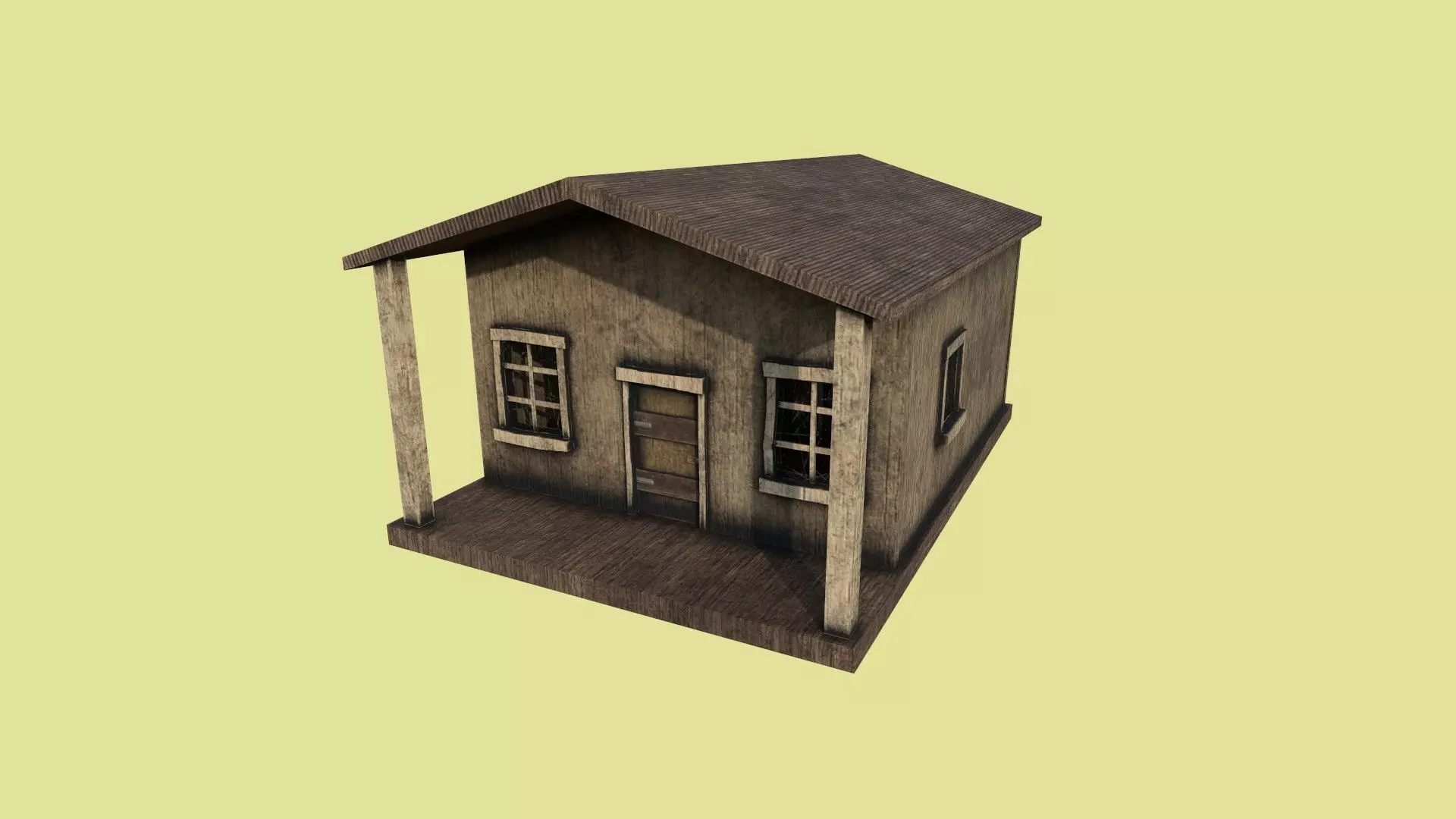 Western House 01 - Wild West Building - Backdrop Full Perm Low-poly 3D model_0