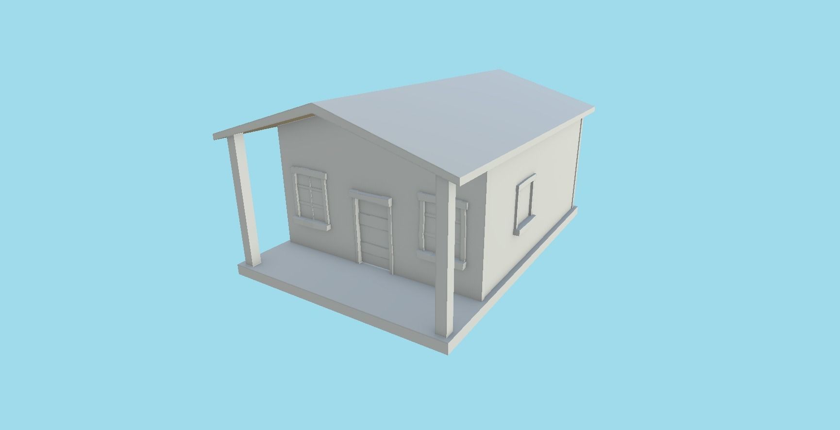Western House 01 - Wild West Building - Backdrop Full Perm Low-poly 3D model_10