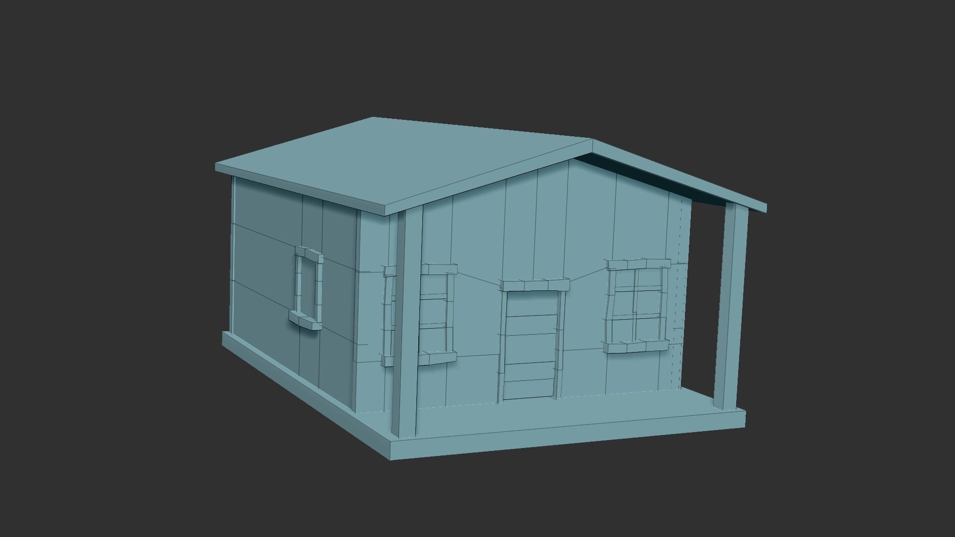 Western House 01 - Wild West Building - Backdrop Full Perm Low-poly 3D model_14