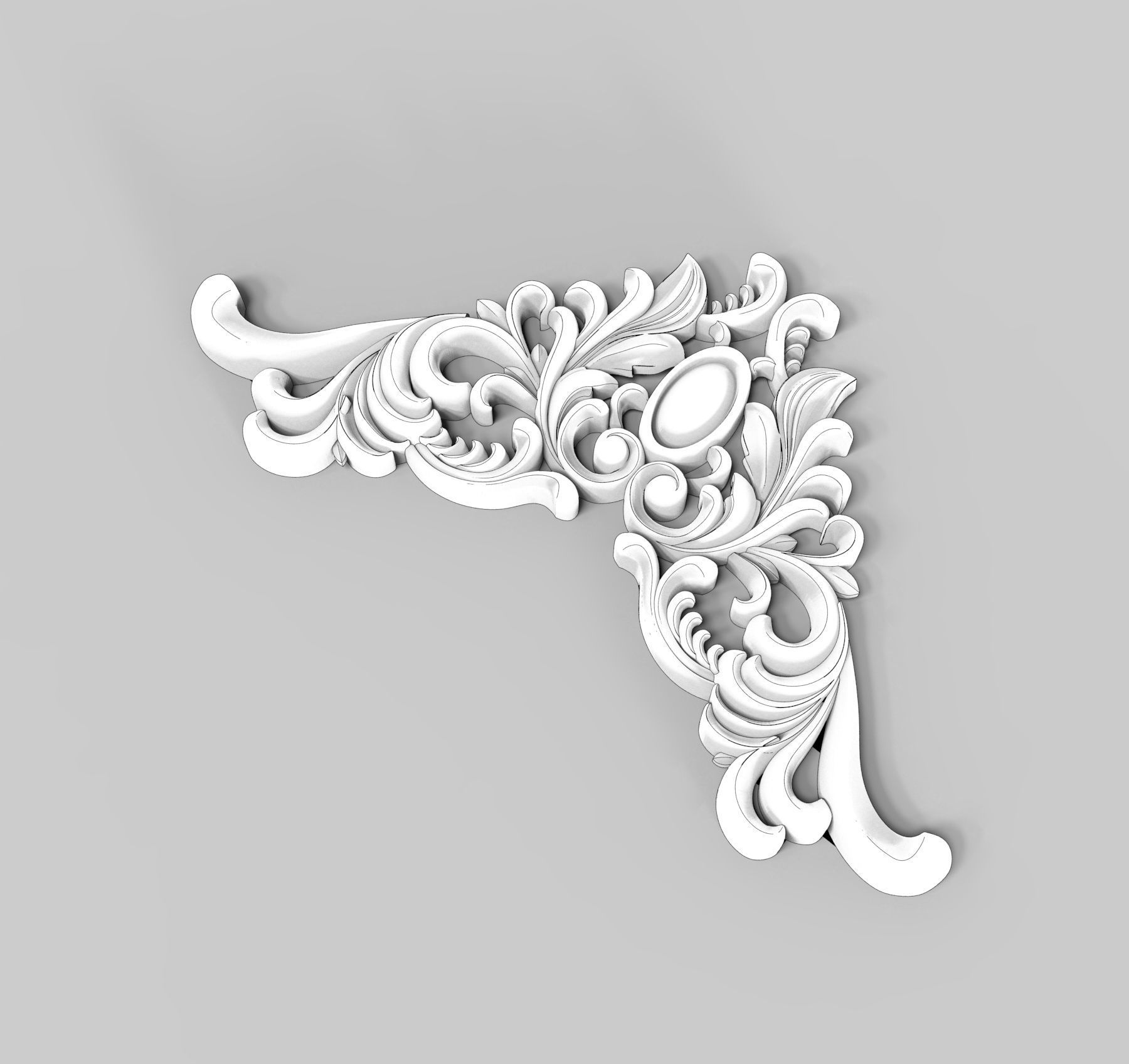 Wood carving decoration 3D model_5
