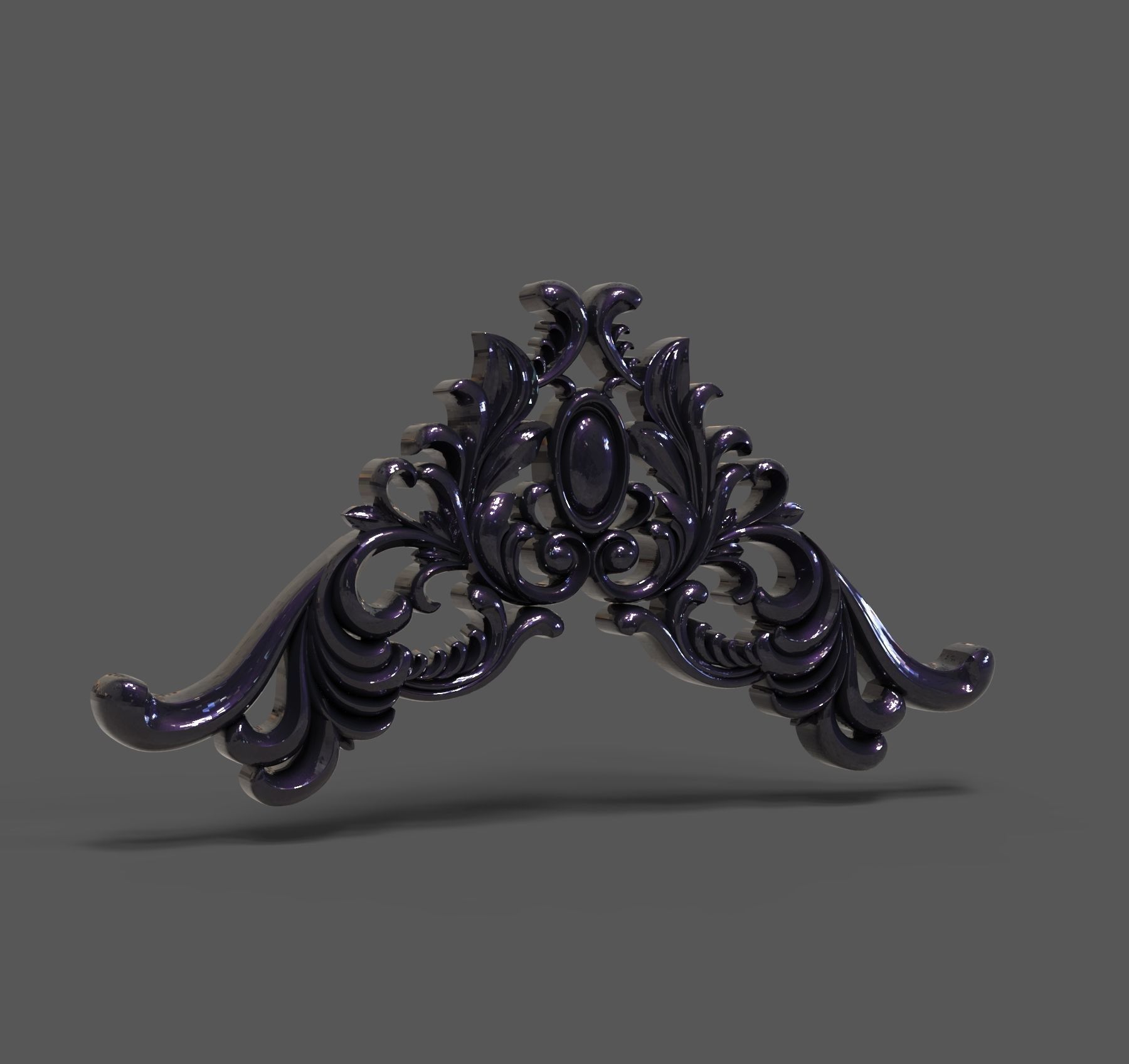 Wood carving decoration 3D model_3