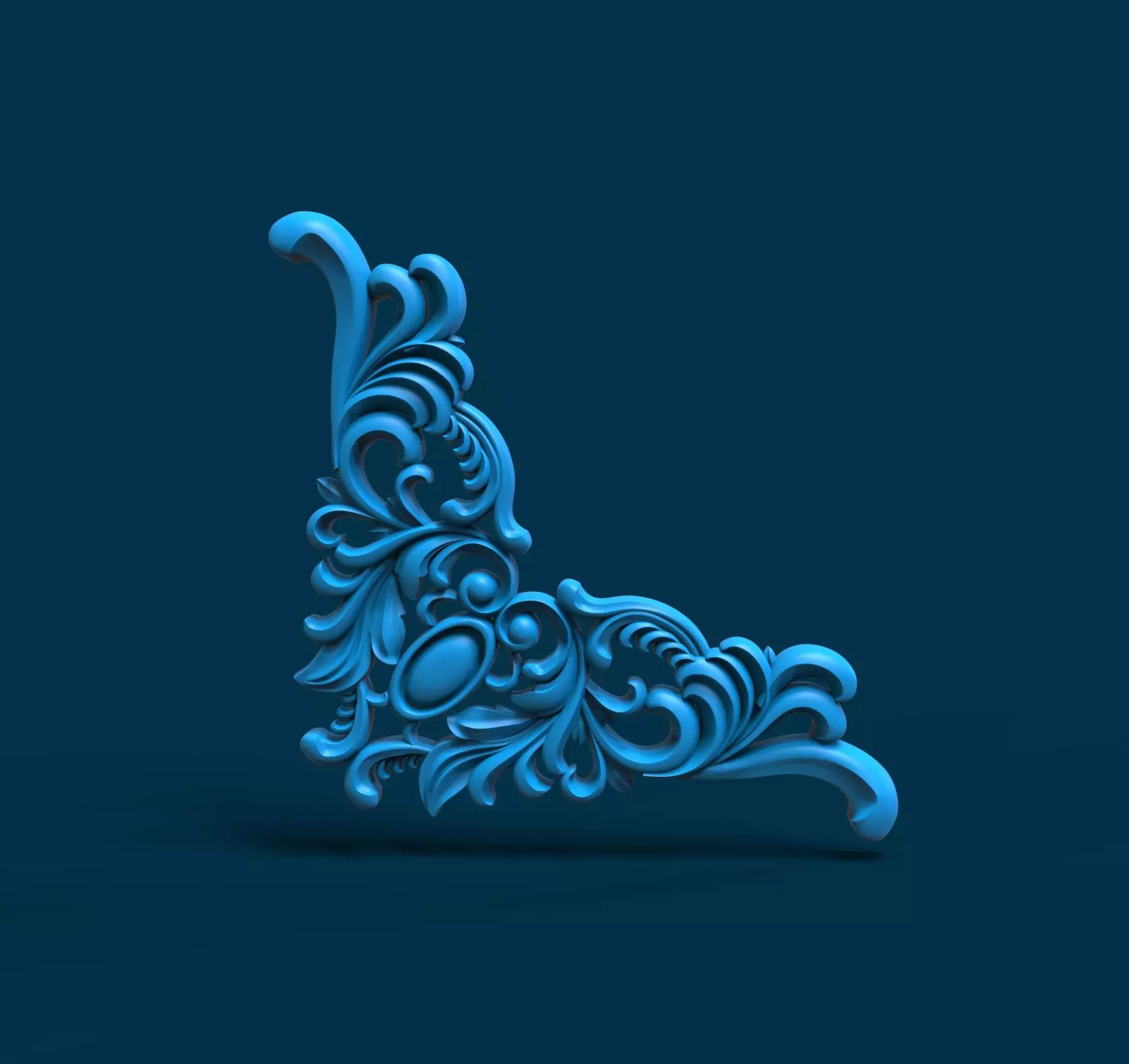 Wood carving decoration 3D model_0