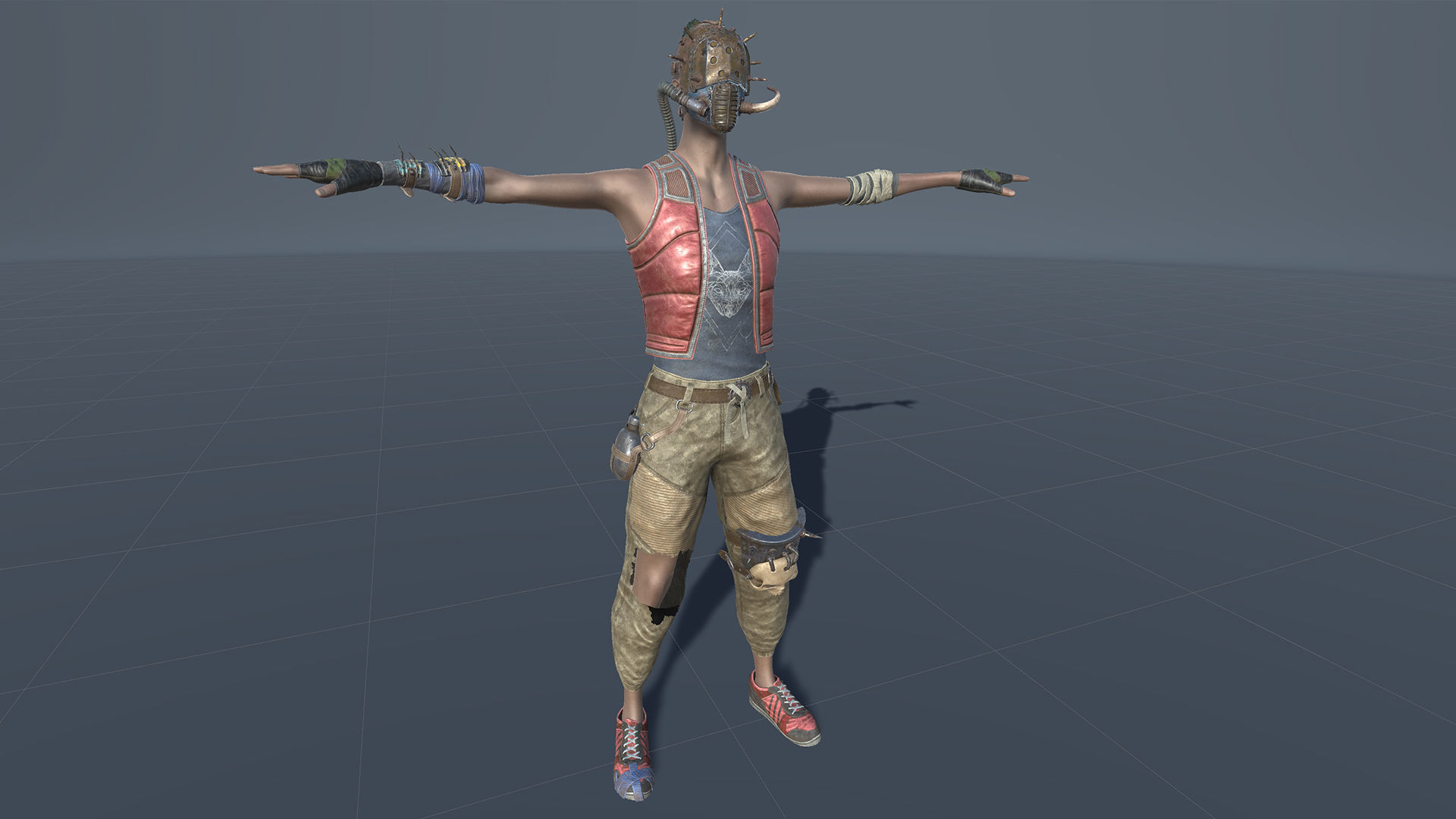 Apocalypse skinnyman Low-poly 3D model_30