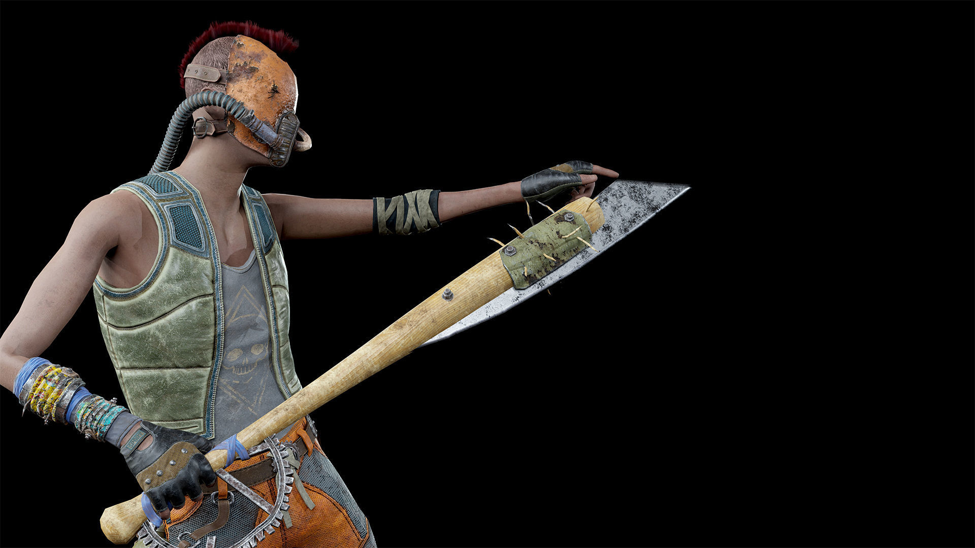 Apocalypse skinnyman Low-poly 3D model_7