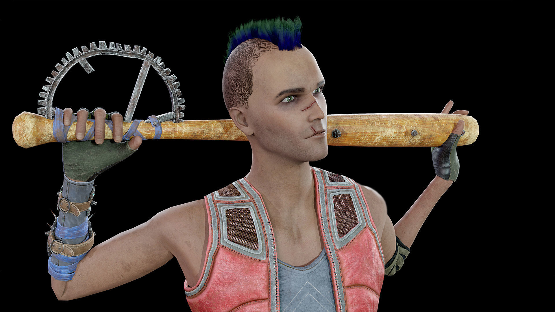 Apocalypse skinnyman Low-poly 3D model_17