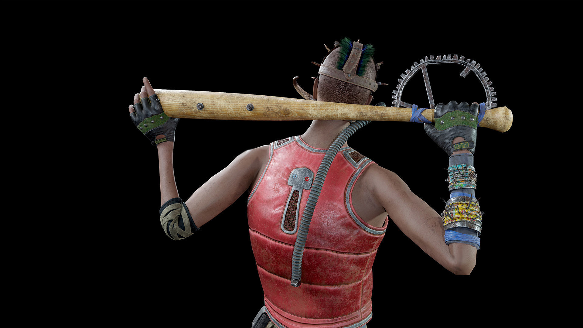 Apocalypse skinnyman Low-poly 3D model_9