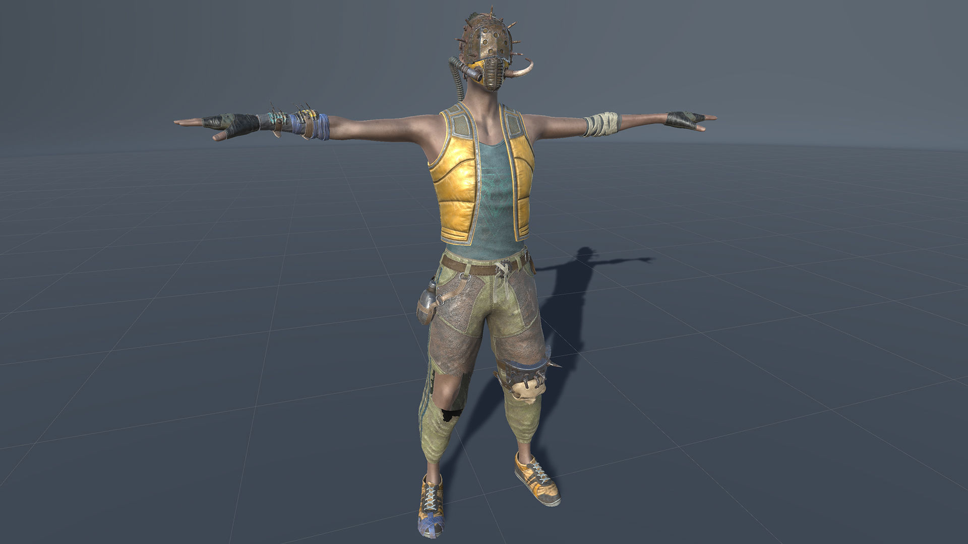 Apocalypse skinnyman Low-poly 3D model_29