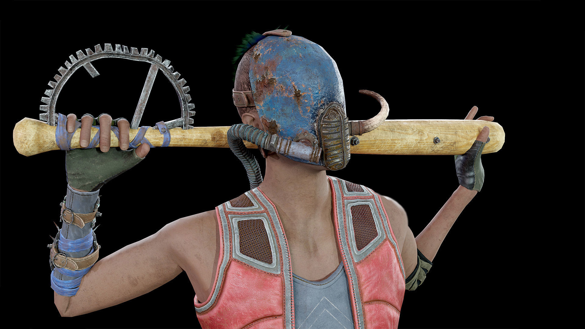 Apocalypse skinnyman Low-poly 3D model_16