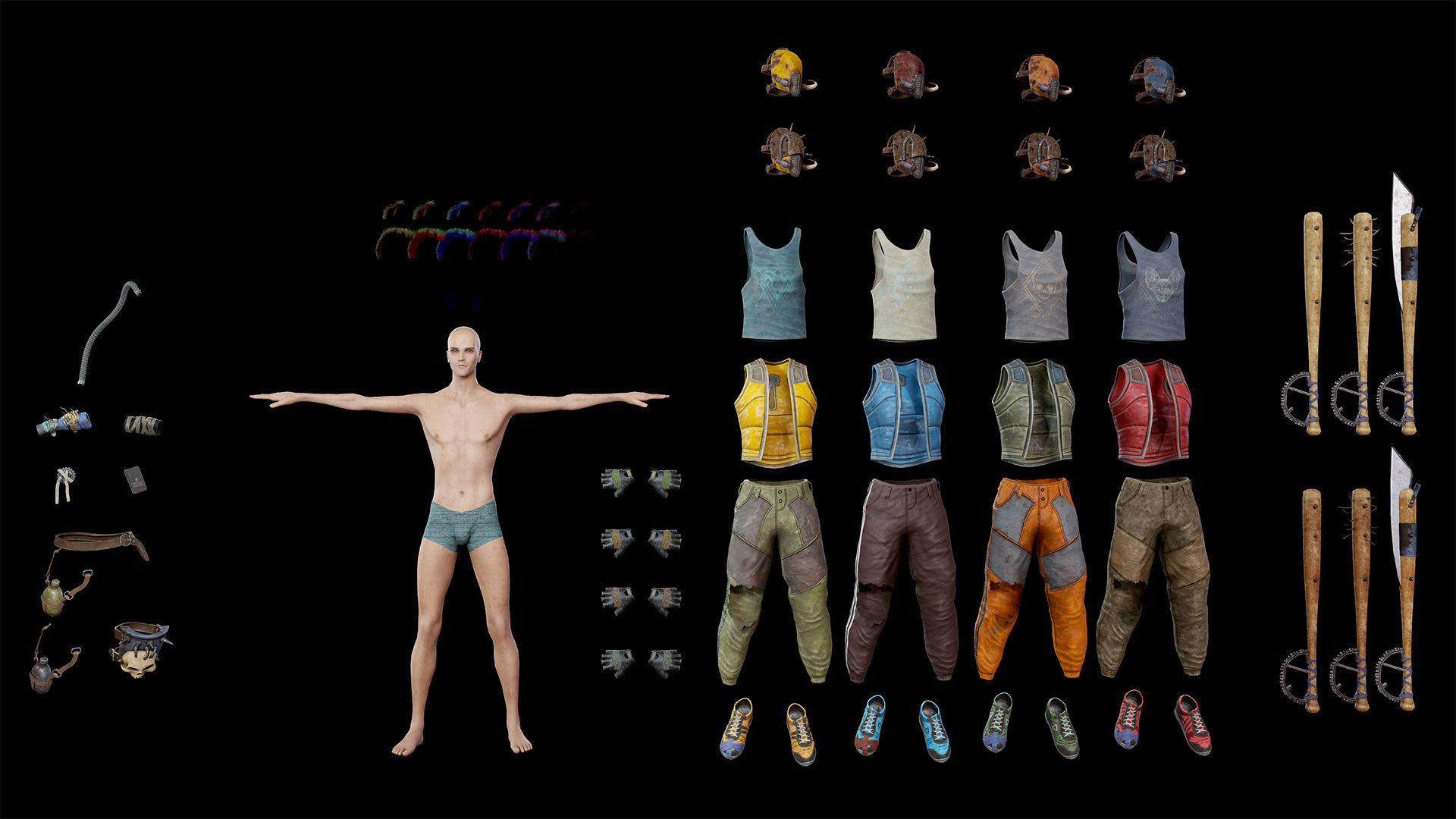 Apocalypse skinnyman Low-poly 3D model_18