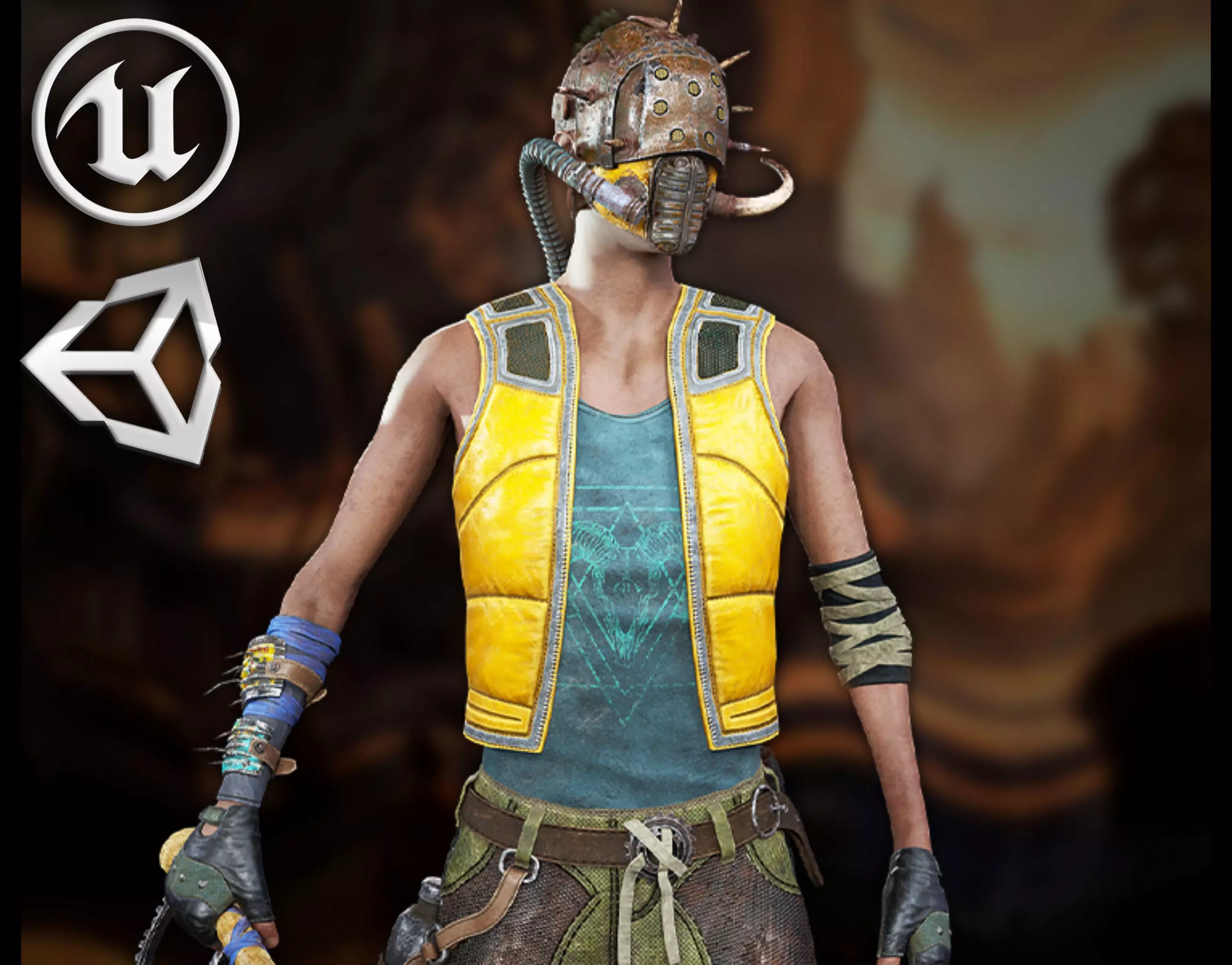 Apocalypse skinnyman Low-poly 3D model_0