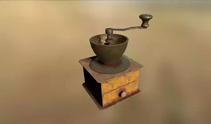 Rusty Coffee Grinder Low-poly 3D model