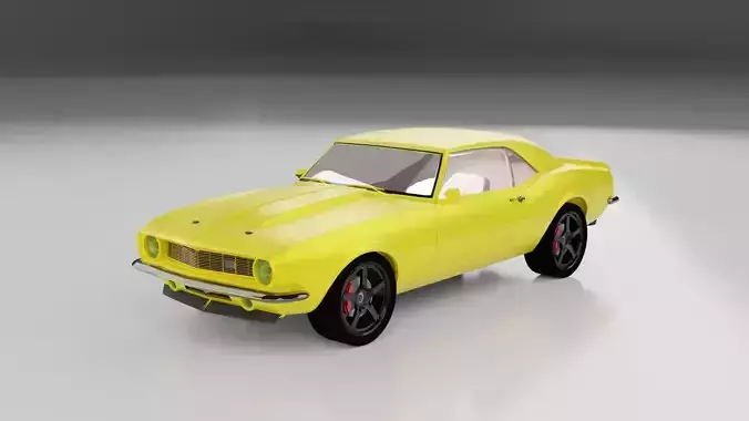 3d model of chevrolet camaro in yellow