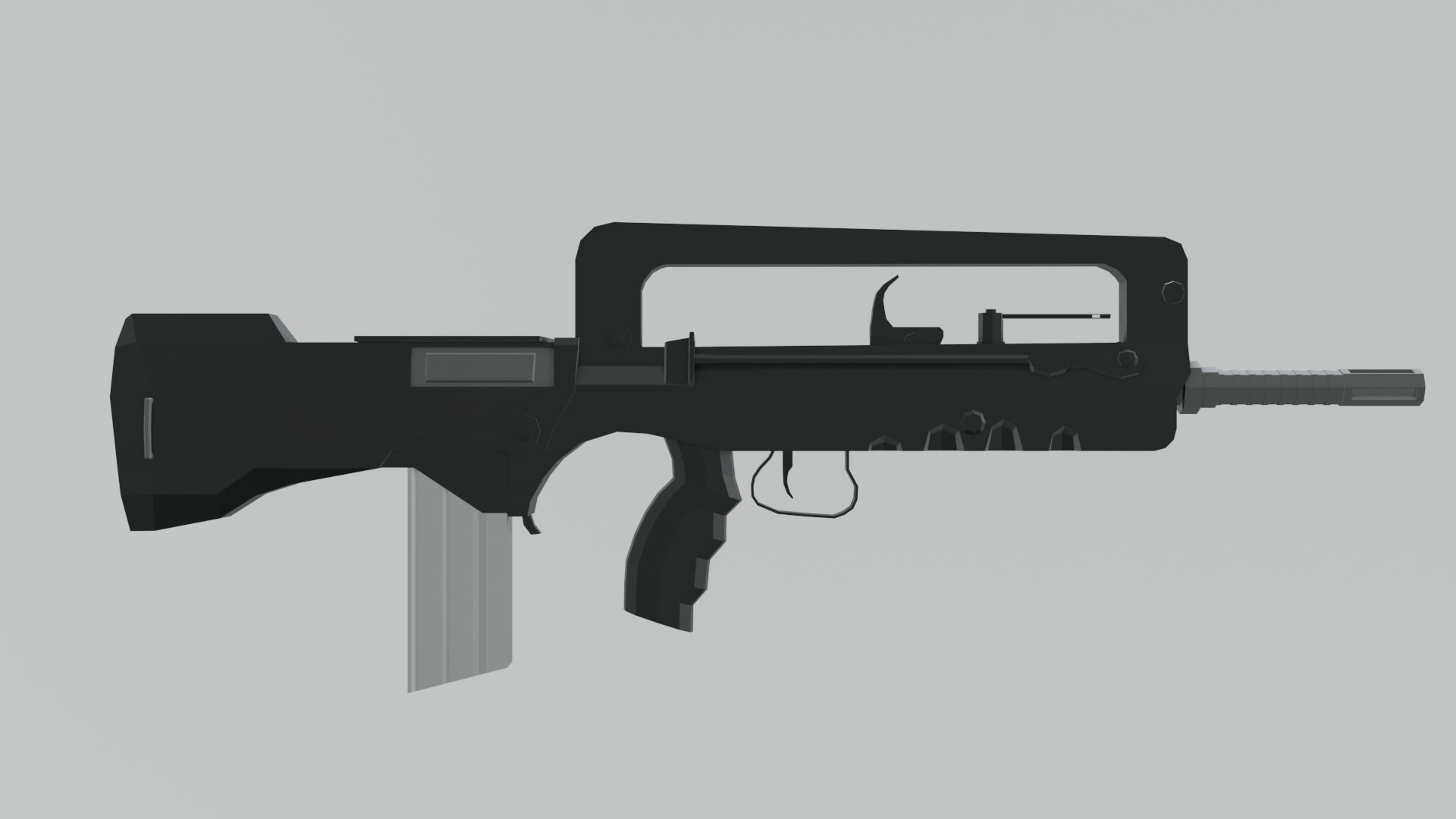 FAMAS low poly stylised Low-poly 3D model_4
