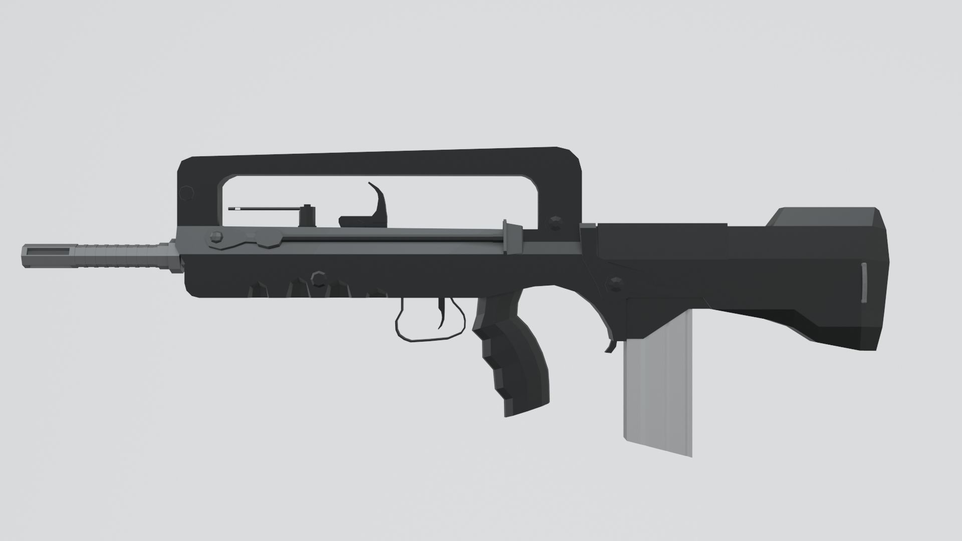 FAMAS low poly stylised Low-poly 3D model_3