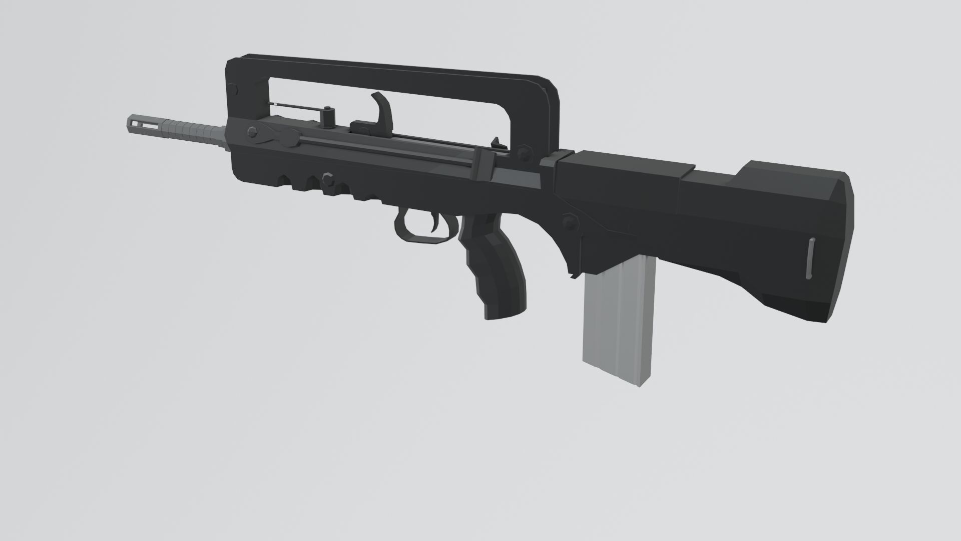 FAMAS low poly stylised Low-poly 3D model_7