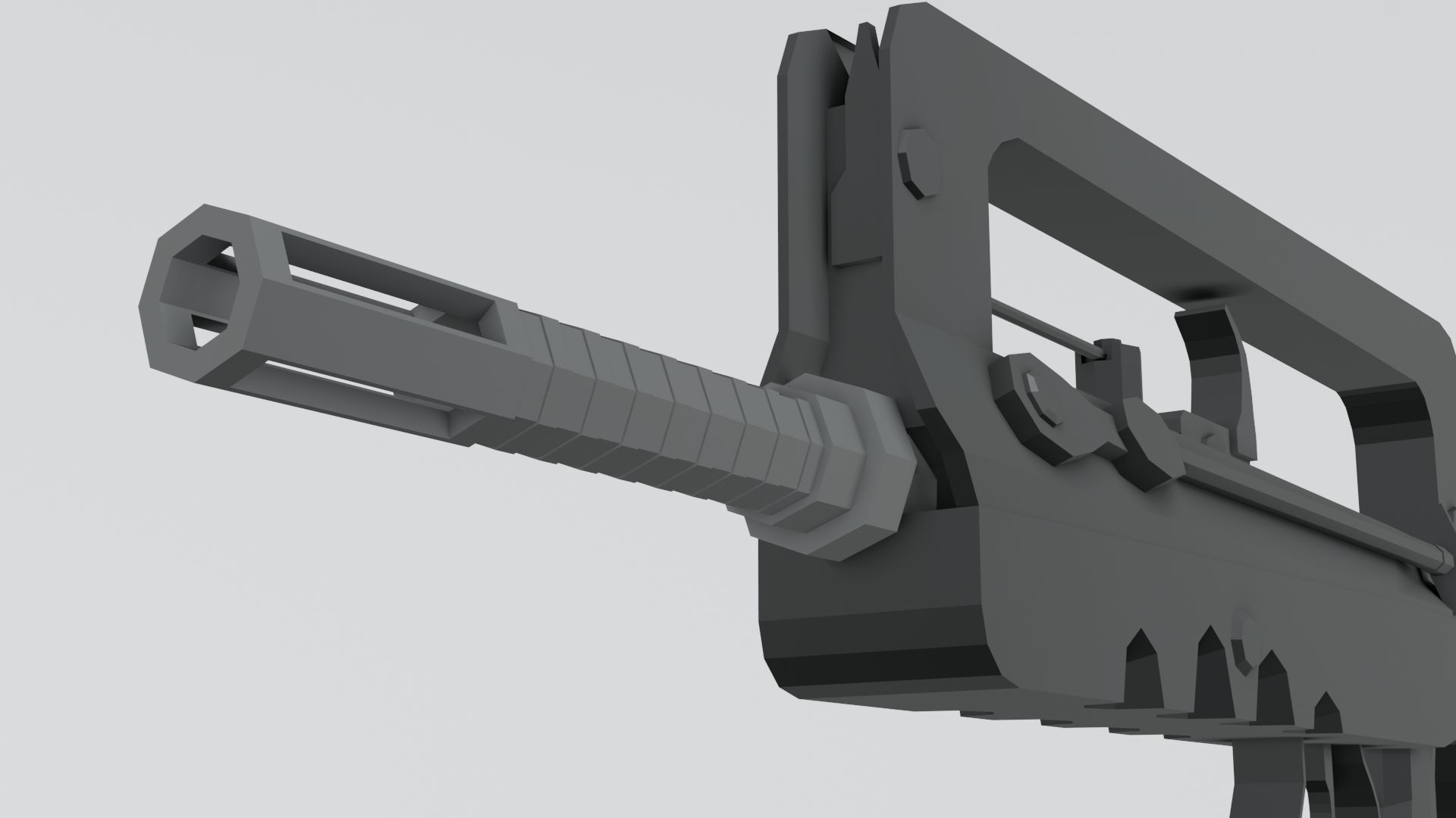 FAMAS low poly stylised Low-poly 3D model_11