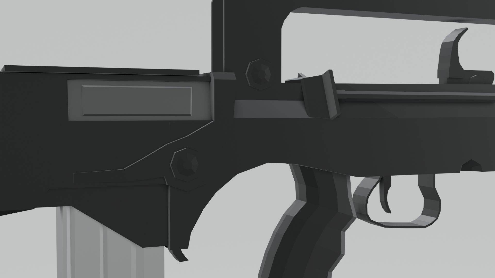 FAMAS low poly stylised Low-poly 3D model_9