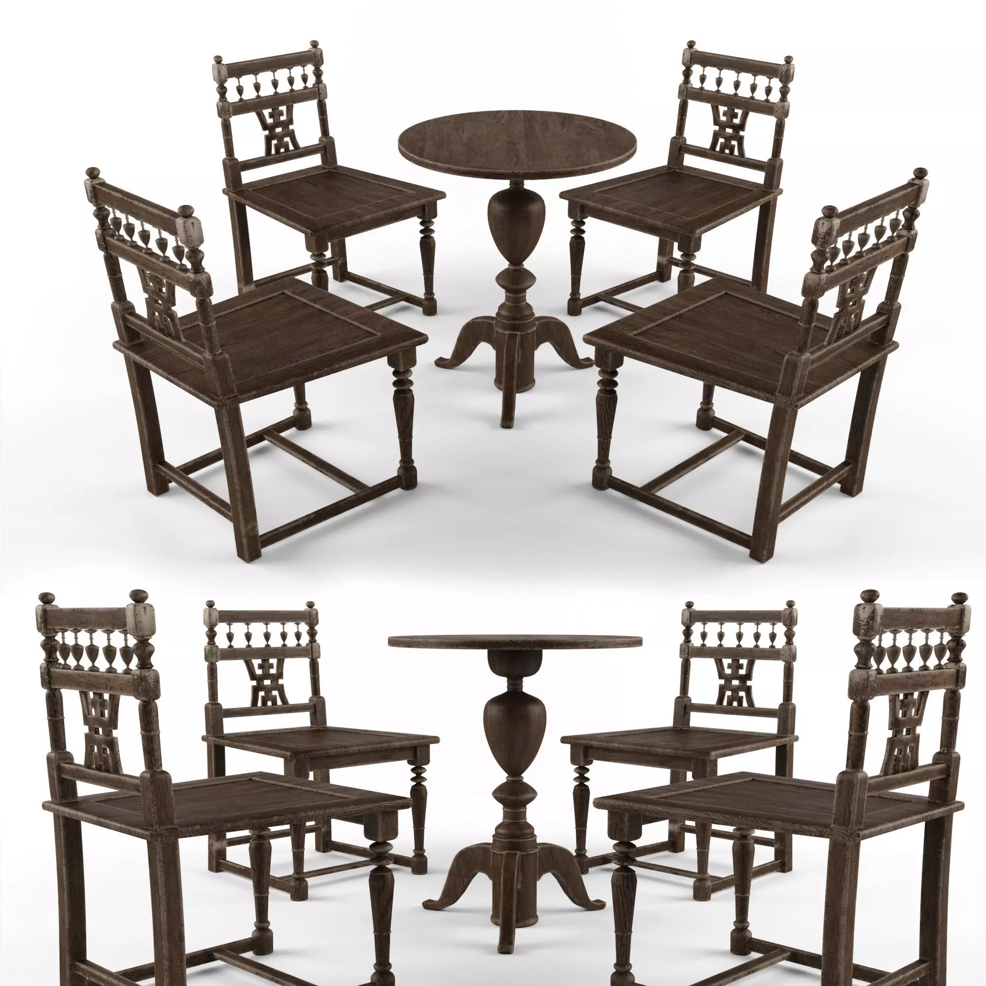 antique furniture 3D model_0