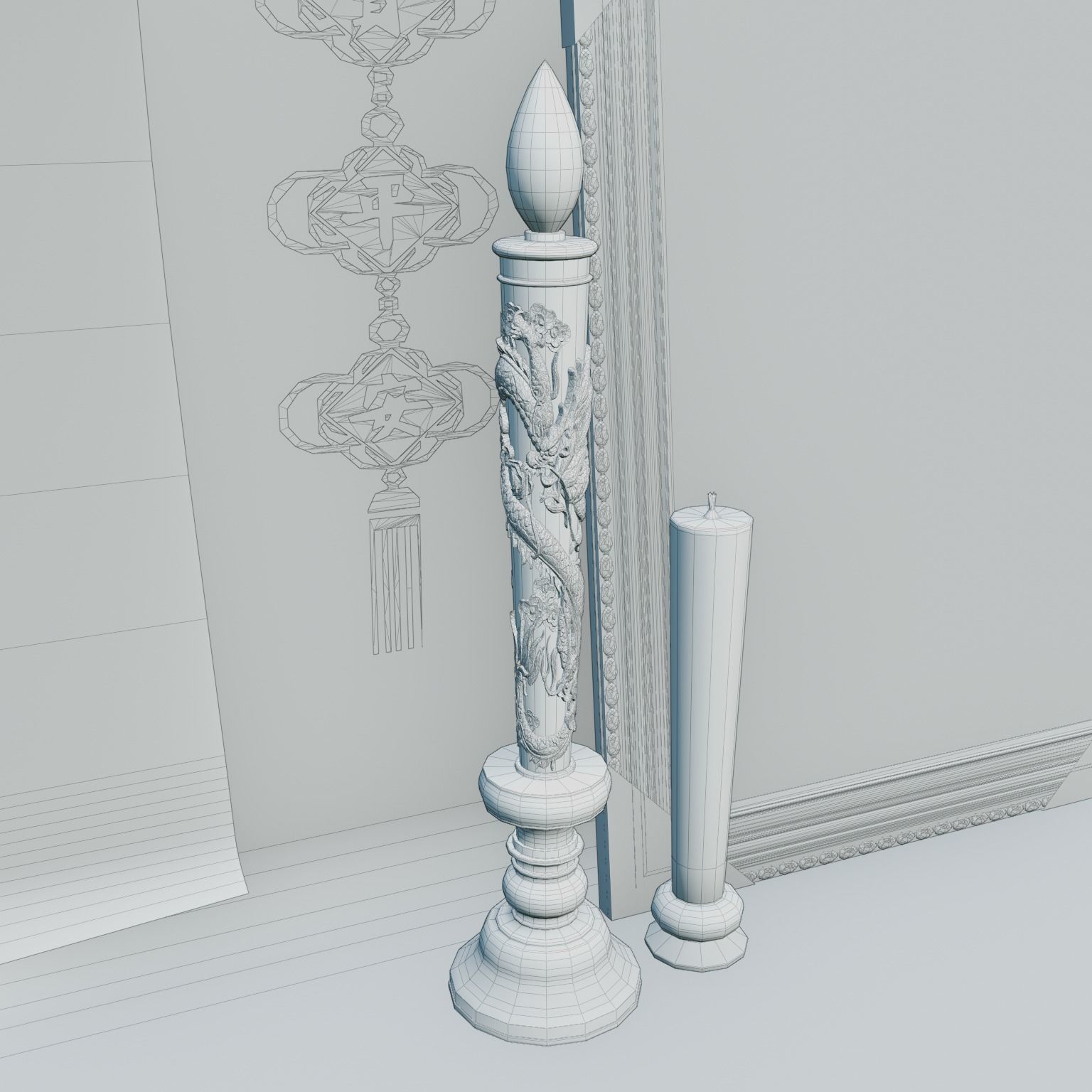 Chinese New Year Altar Decor Low-poly 3D model_8