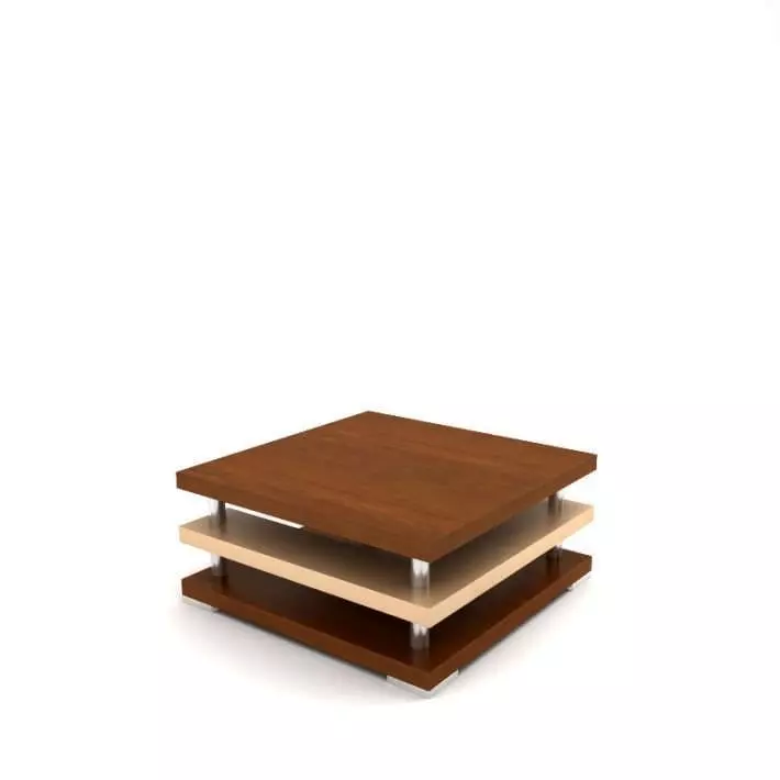 Square Tri Level Table 3D model_0