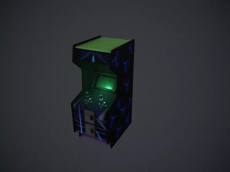 Arcade machine Low-poly 3D model_0
