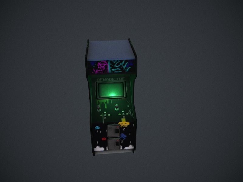 Arcade machine Low-poly 3D model_4