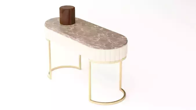 Italian Leather Console Table