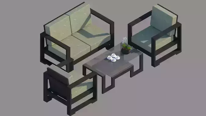 Outdoor Furniture Set 3D model