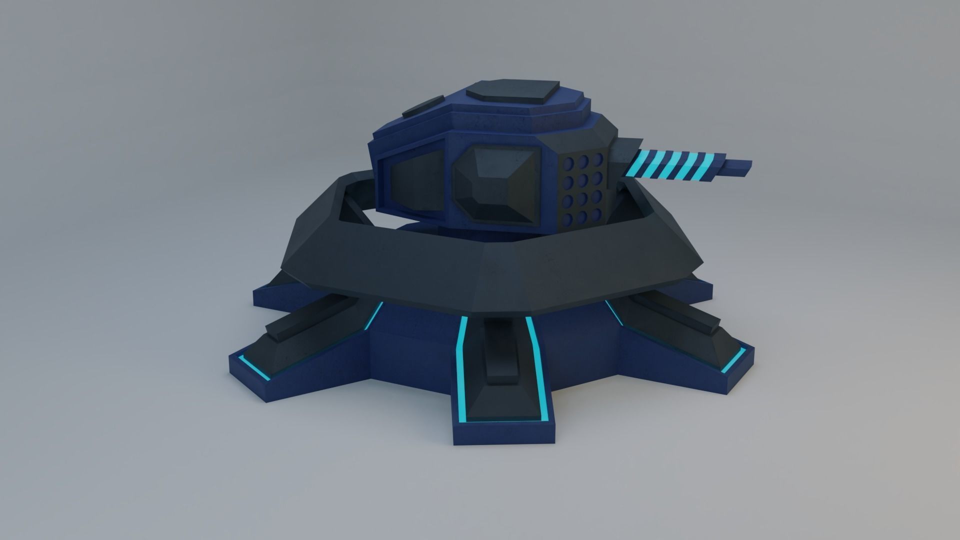 Sci-Fi Plasma Turret Free low-poly 3D model_7