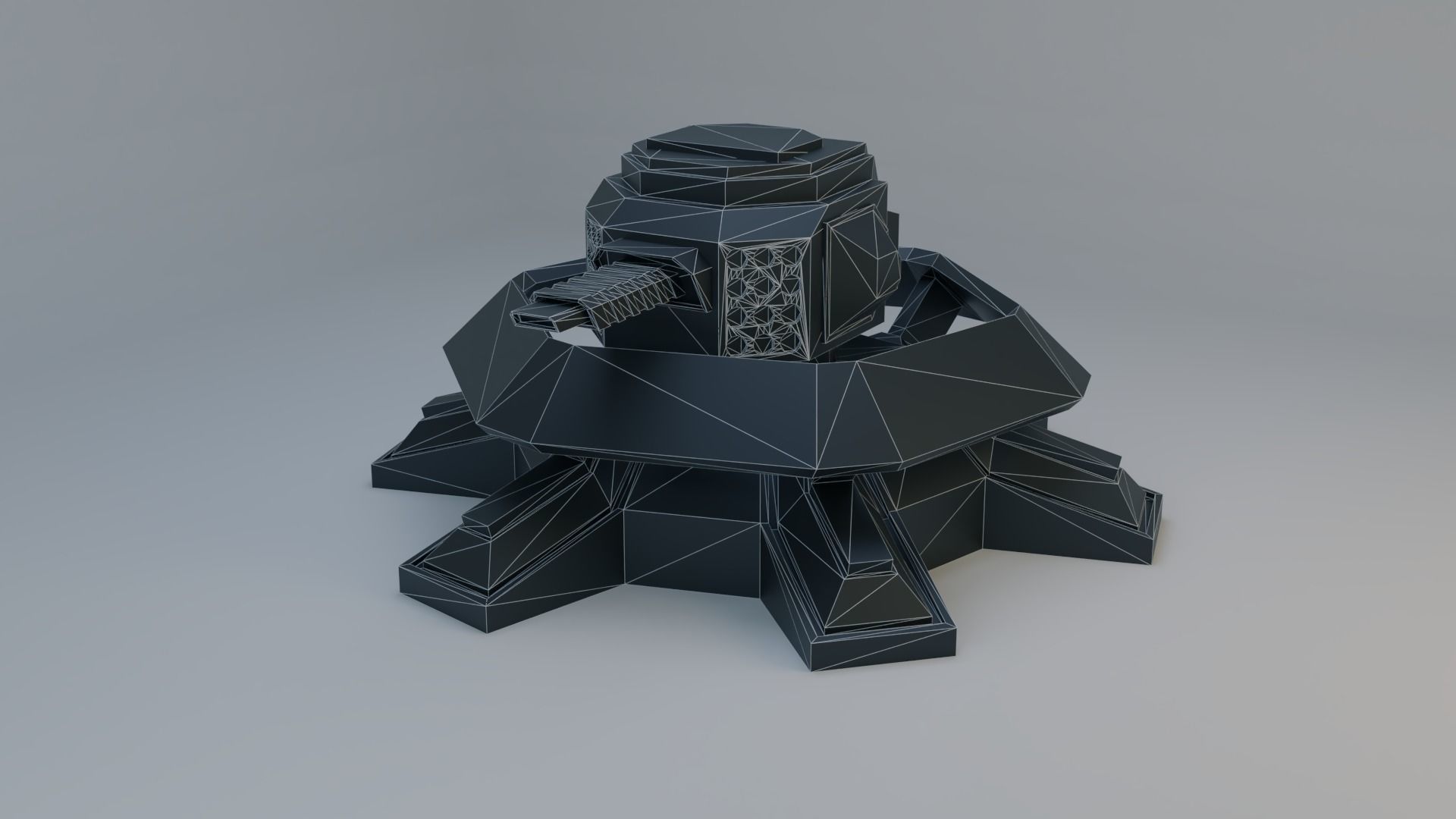 Sci-Fi Plasma Turret Free low-poly 3D model_12