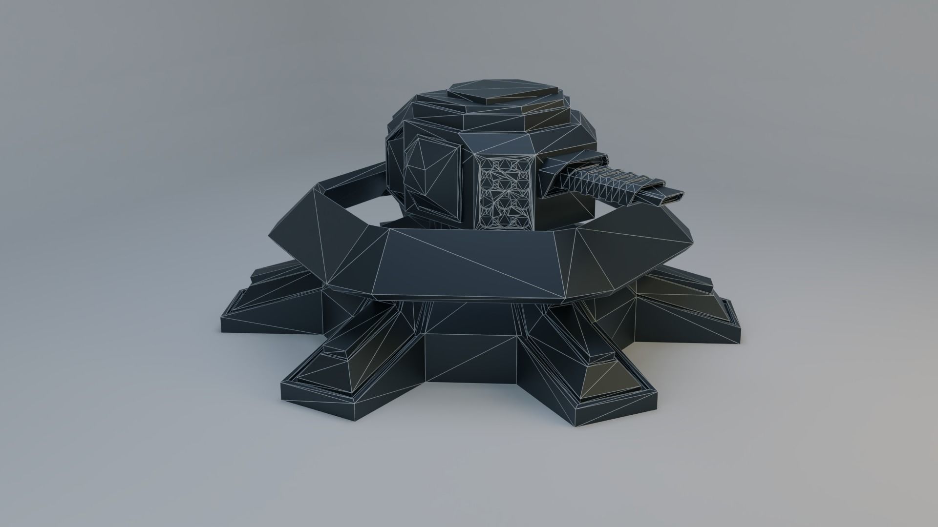 Sci-Fi Plasma Turret Free low-poly 3D model_15