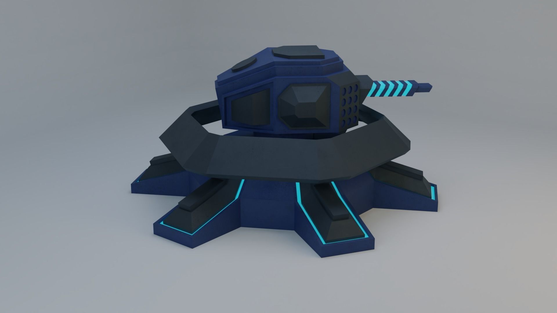 Sci-Fi Plasma Turret Free low-poly 3D model_8