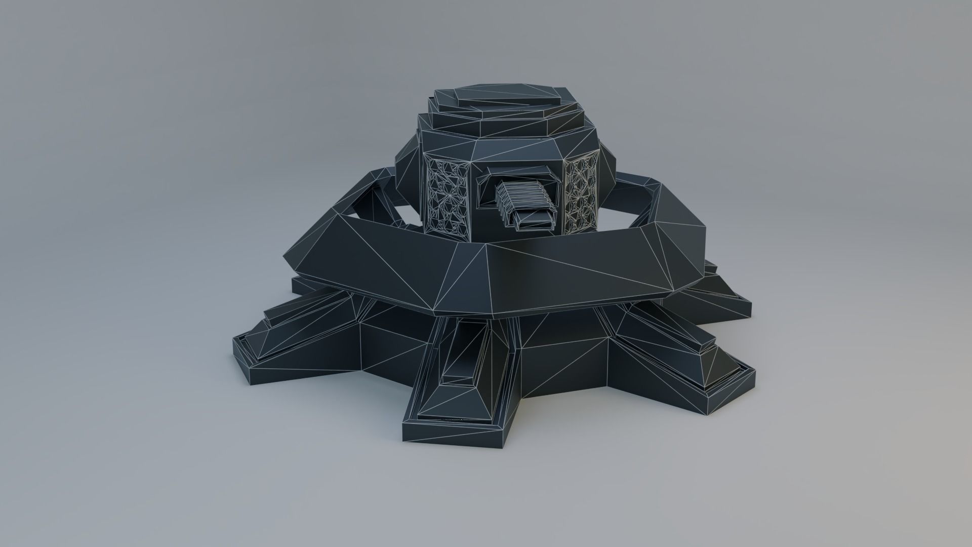 Sci-Fi Plasma Turret Free low-poly 3D model_14
