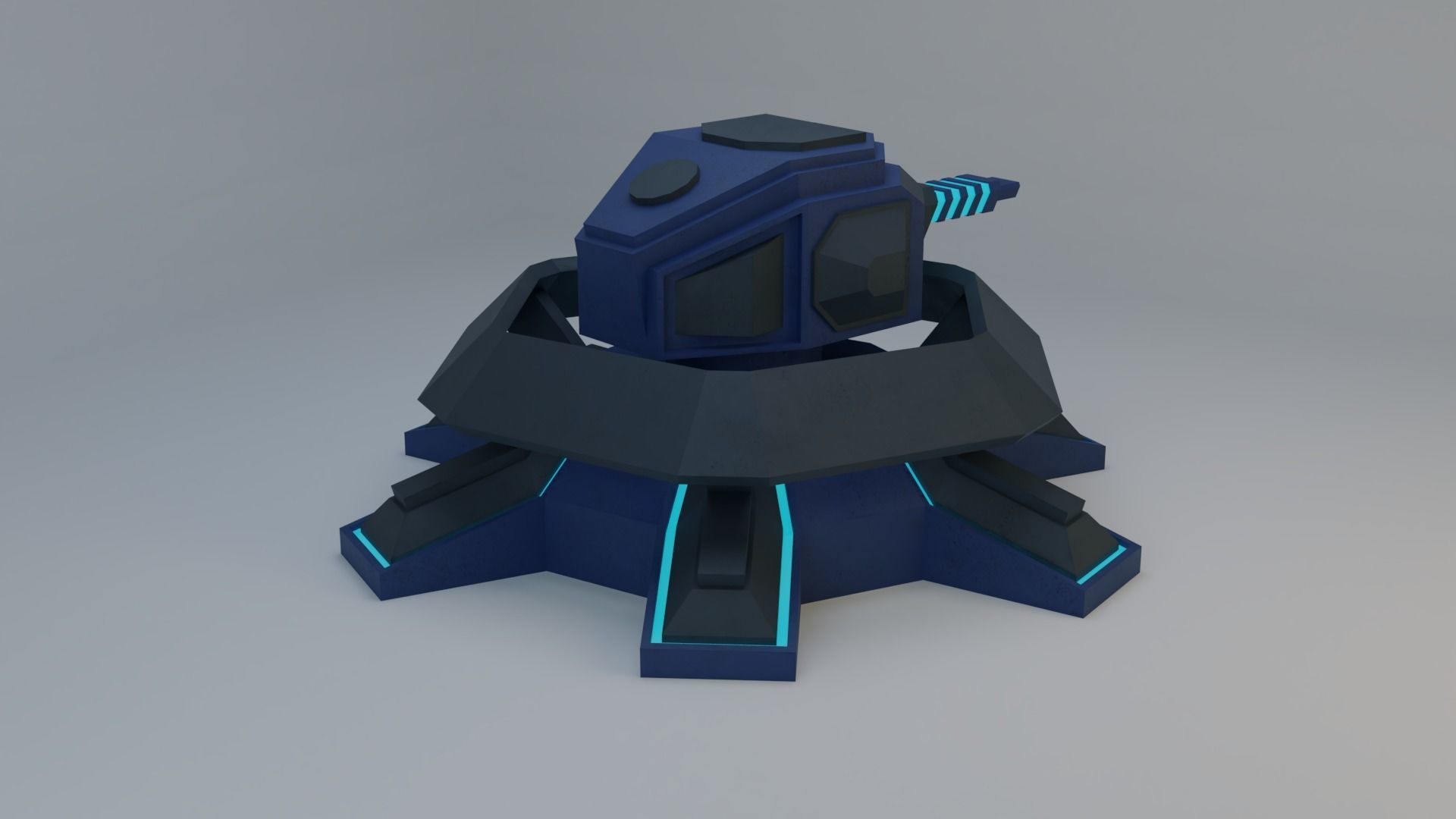 Sci-Fi Plasma Turret Free low-poly 3D model_10