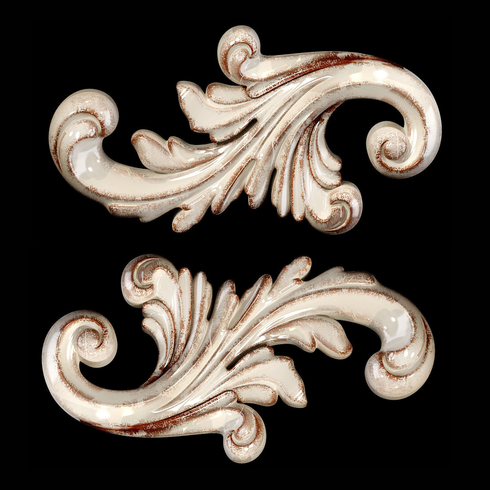 Classic carved 052 3D model_3