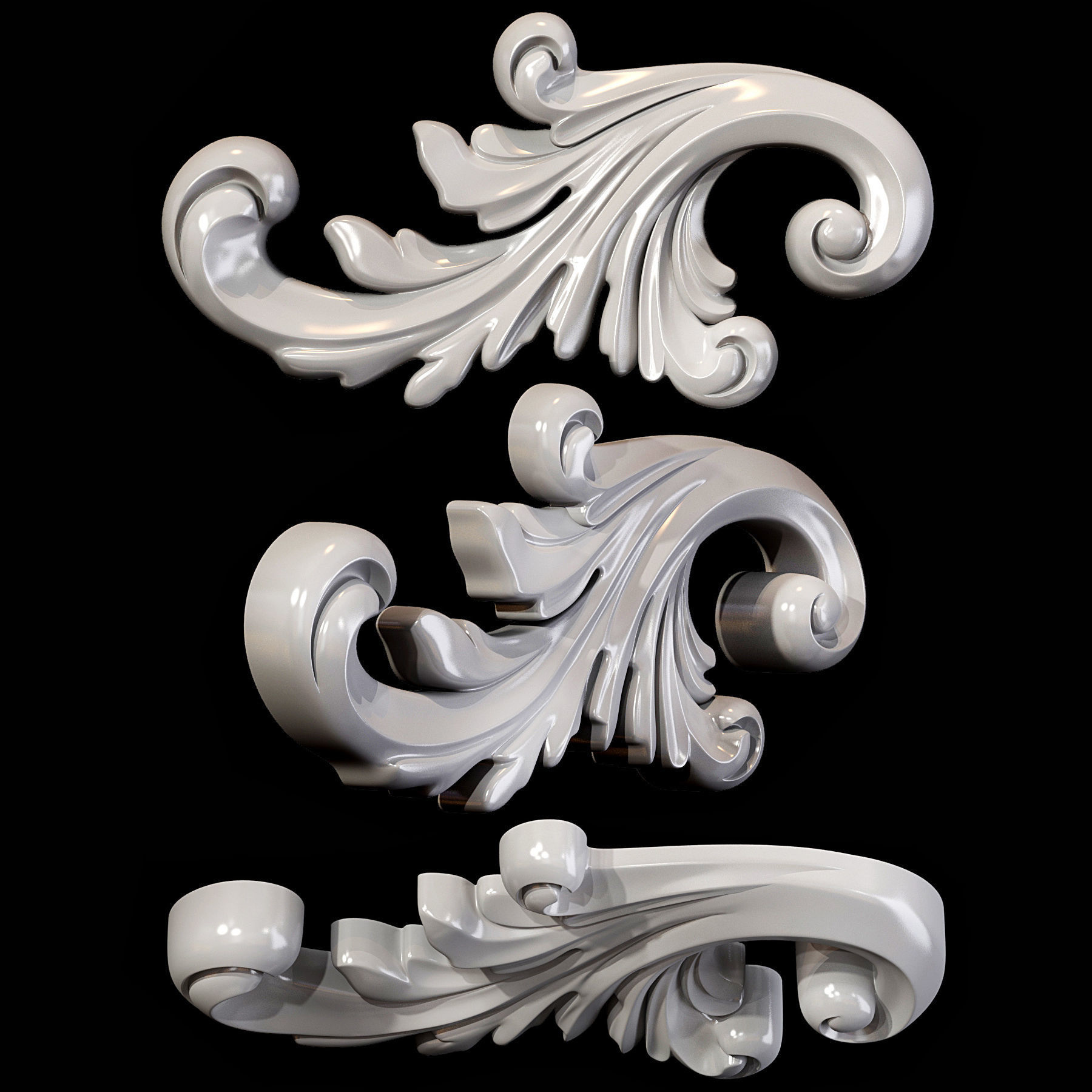 Classic carved 052 3D model_6