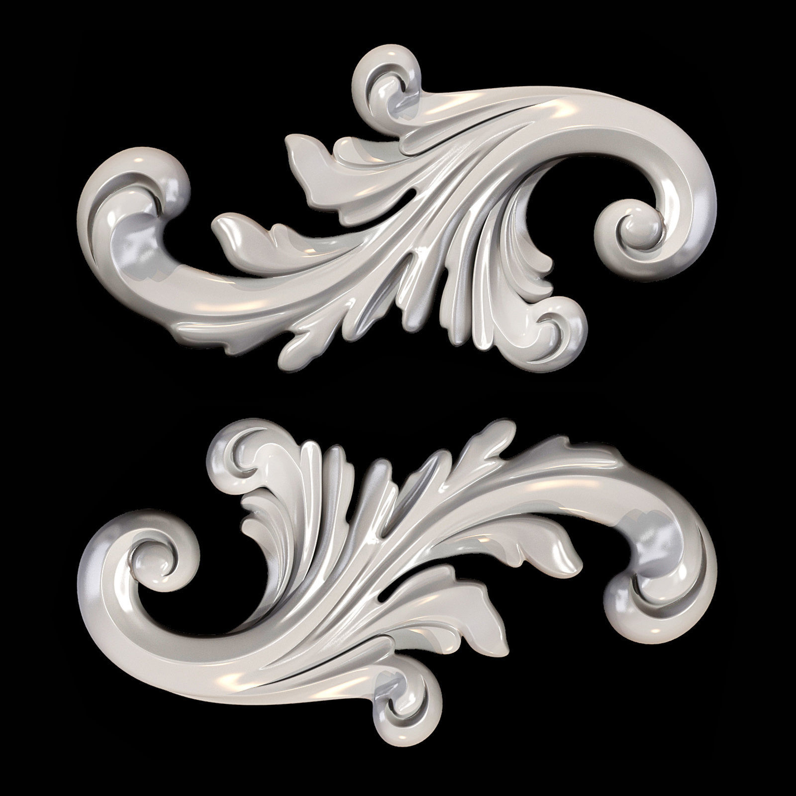 Classic carved 052 3D model_4