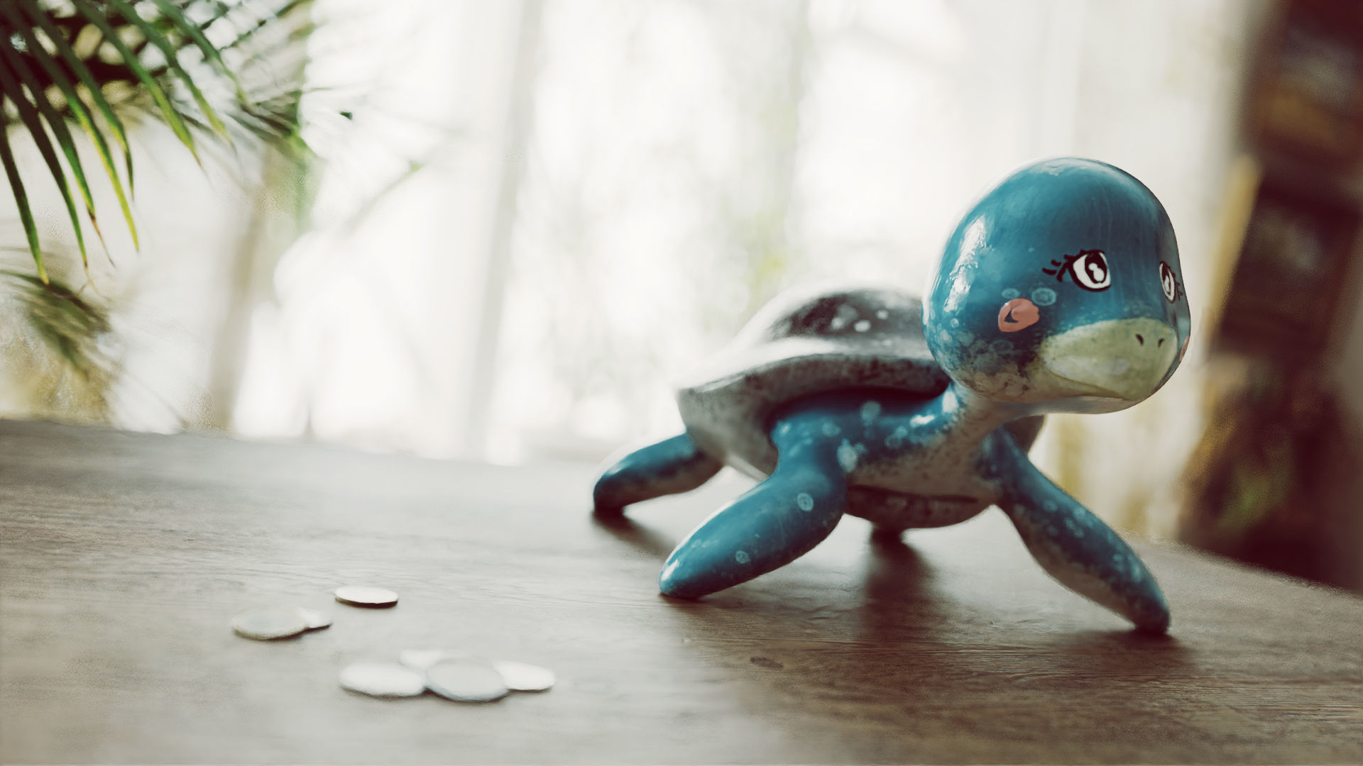 Turtle cute statue 3D model_2