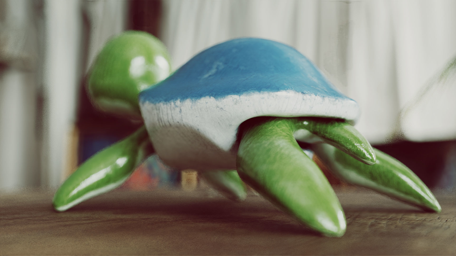 Turtle cute statue 3D model_6