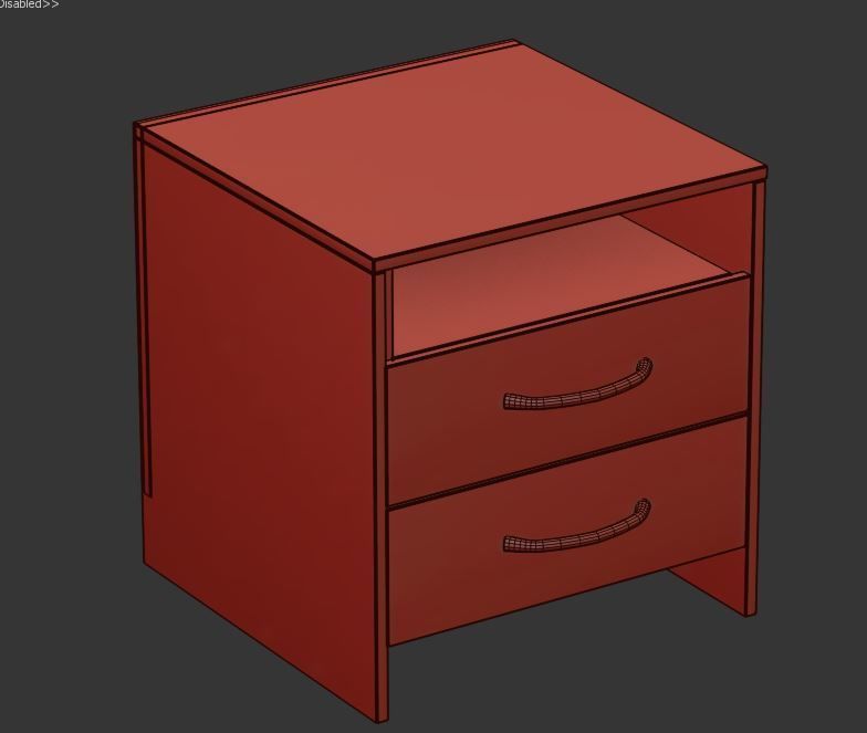 Chivonne 2 - Drawer Nightstand 3D model_4