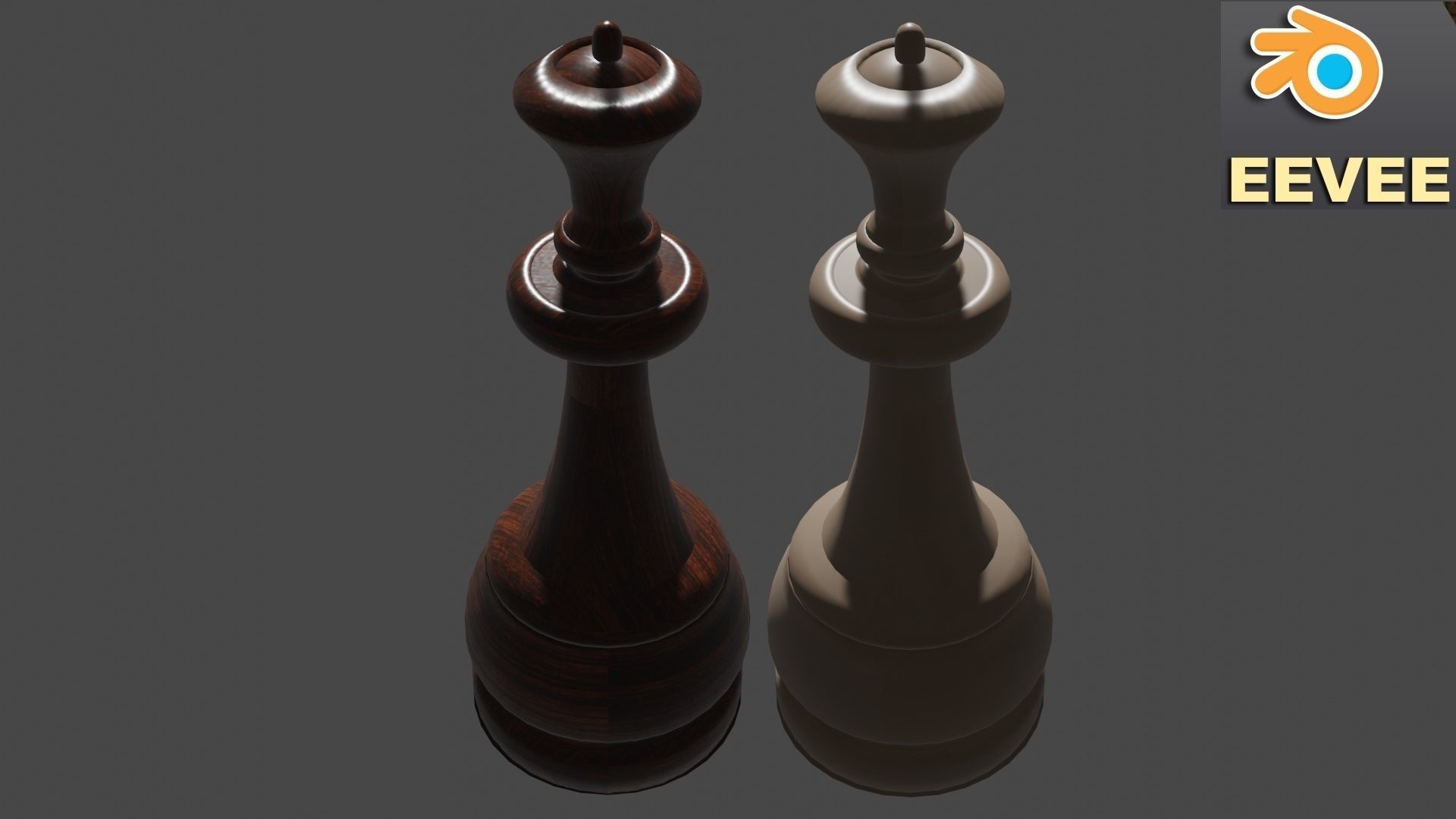 Chess Set Wooden 3D model_43