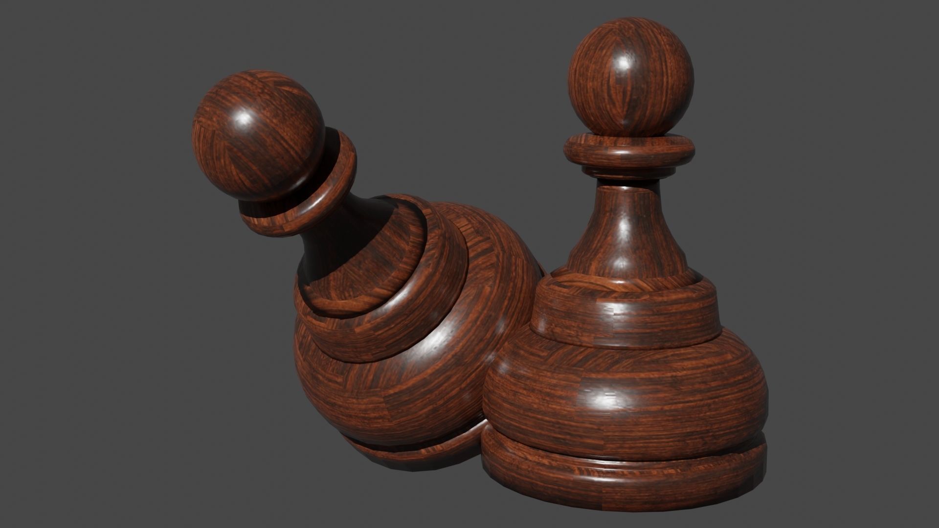 Chess Set Wooden 3D model_14