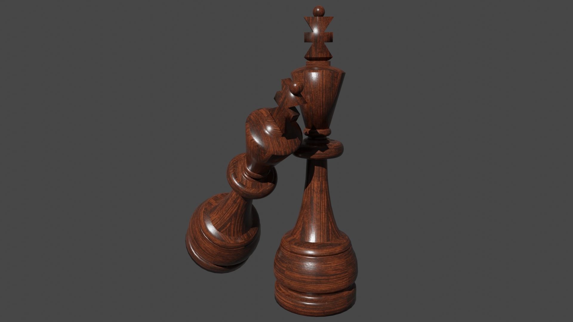 Chess Set Wooden 3D model_10