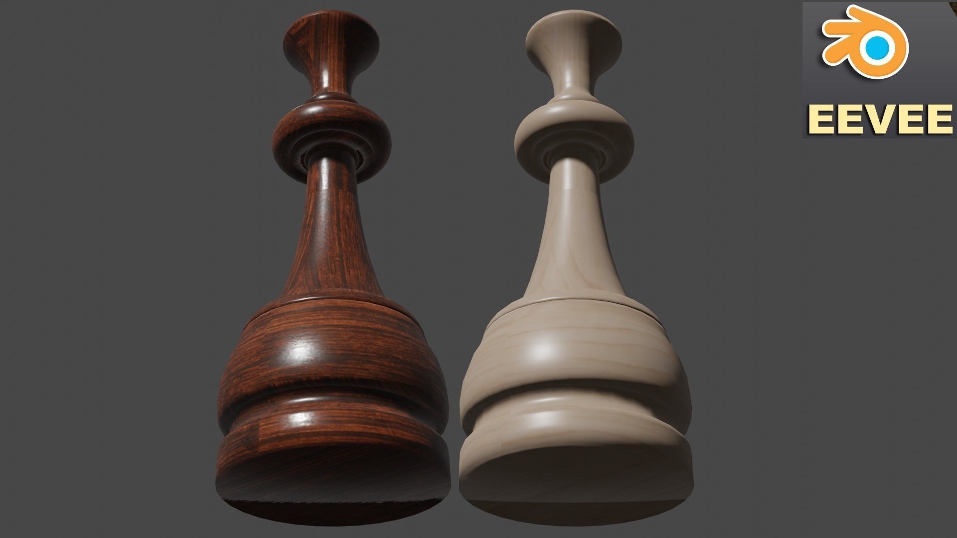 Chess Set Wooden 3D model_25