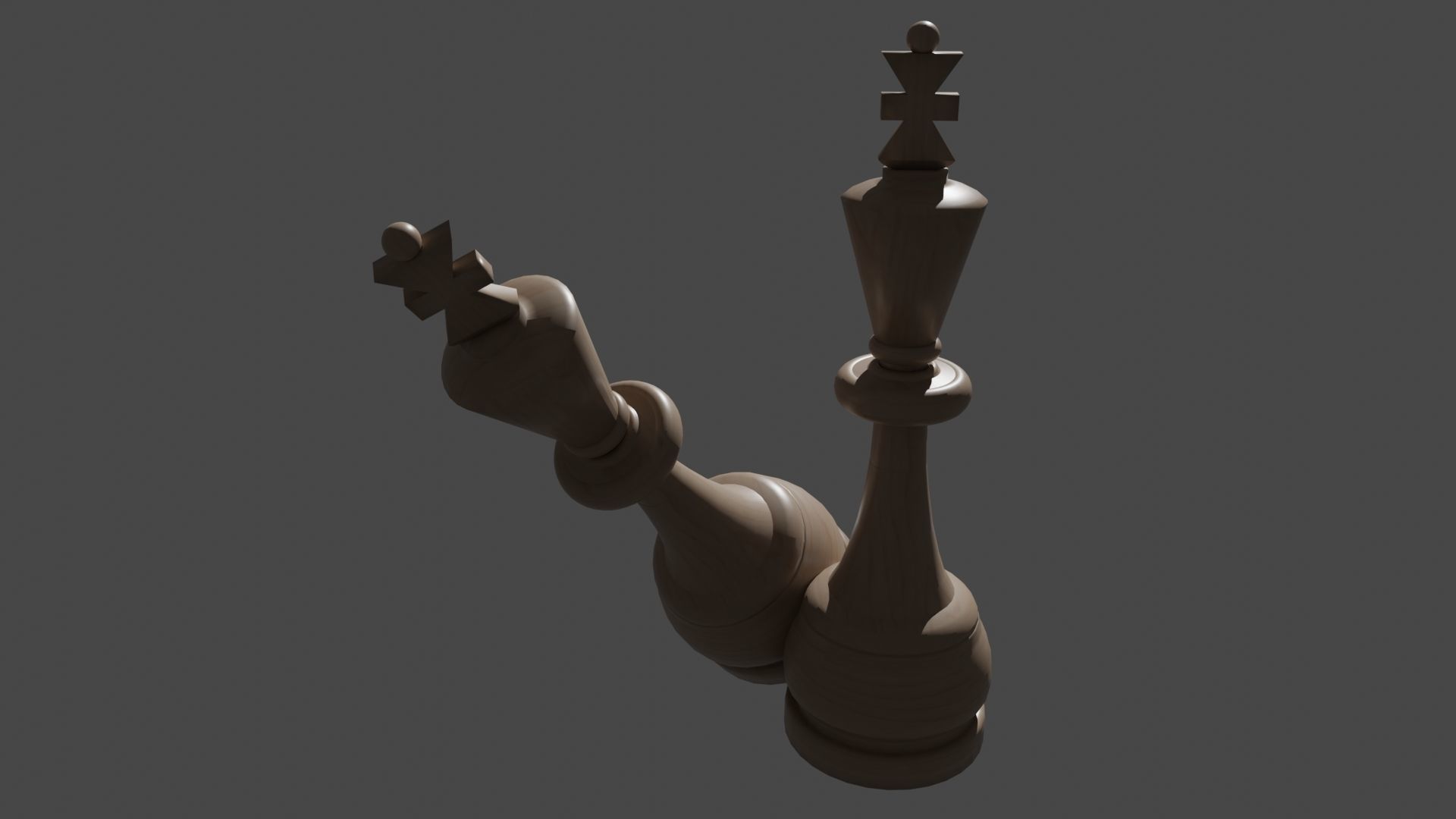 Chess Set Wooden 3D model_11
