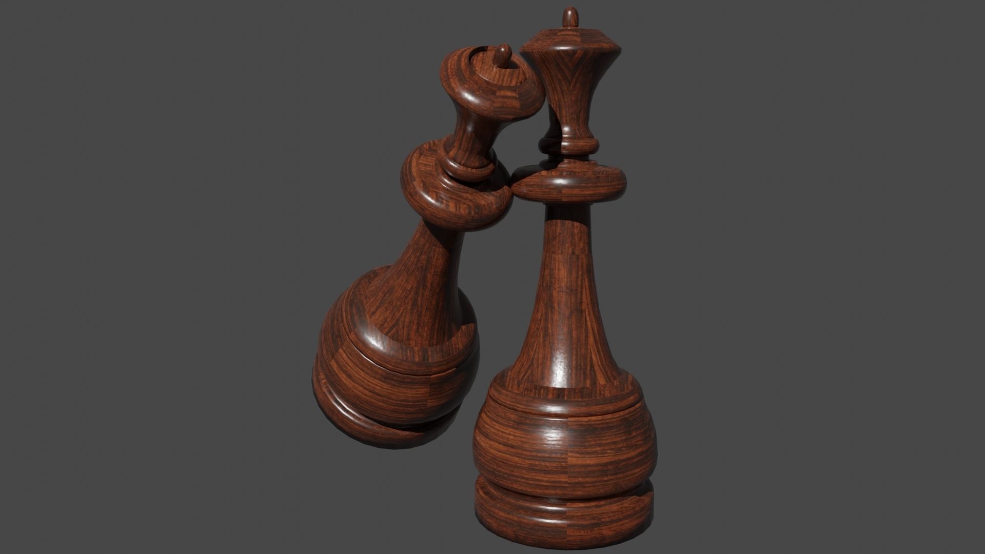Chess Set Wooden 3D model_16