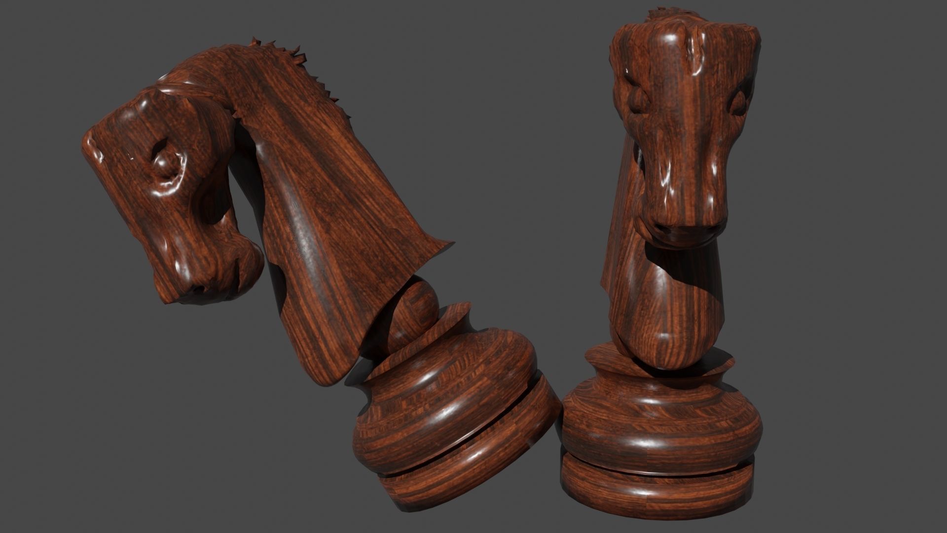 Chess Set Wooden 3D model_12
