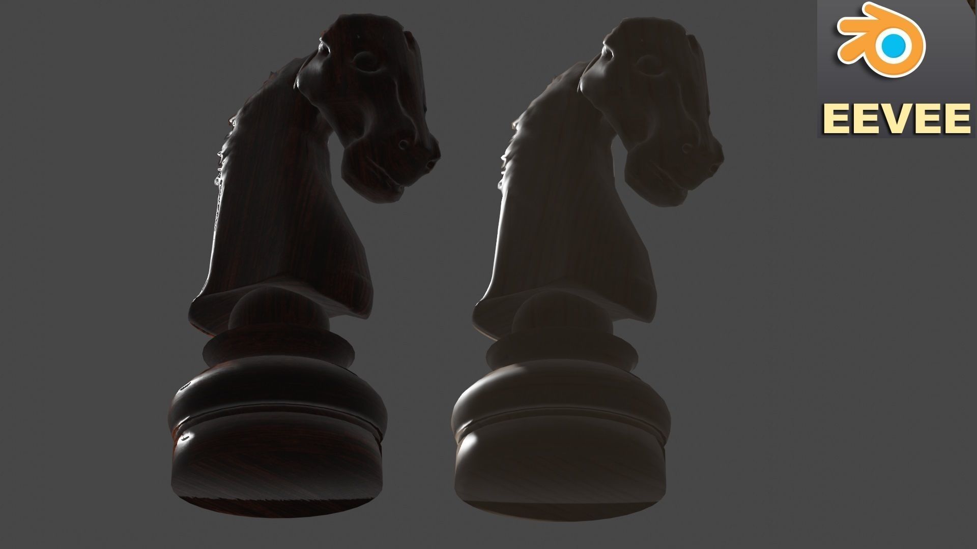 Chess Set Wooden 3D model_34