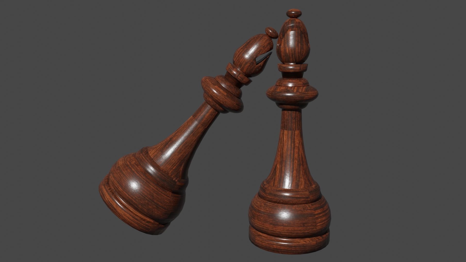 Chess Set Wooden 3D model_8