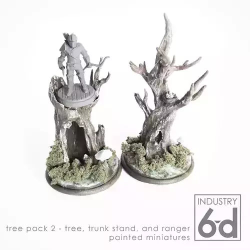 Tree Pack 2 - Miniature Tabletop Trees 3D print model